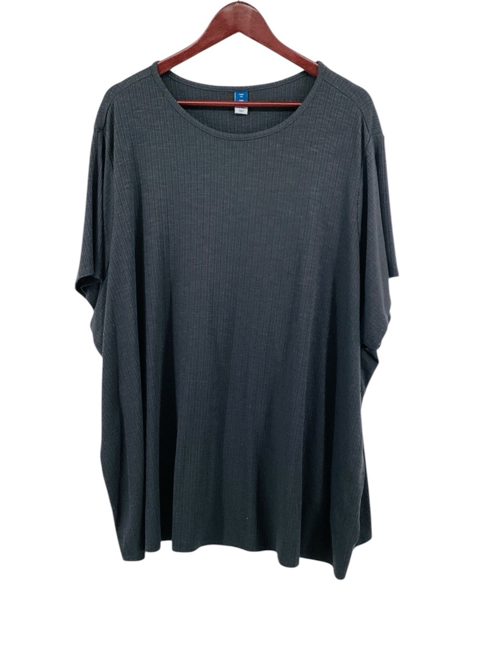 🐵 Old Navy Relaxed Ribbed Short-Sleeve Shirt - Charcoal, Size 4XL